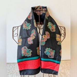 Thai Silk Scarf with Elephants Accents NWOT